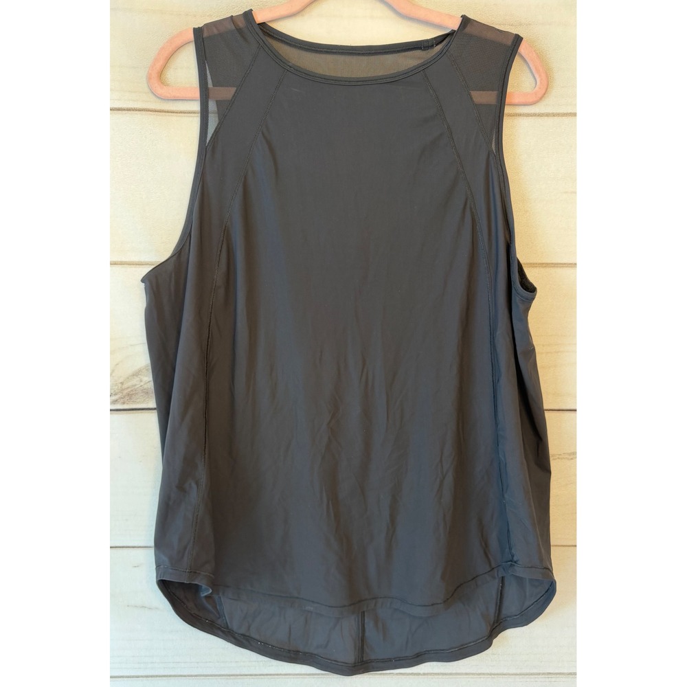 Lululemon Black Mesh Panel Cutout Activewear Tank Top Womens Size 10